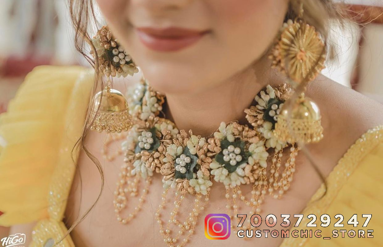 Golden White Haldi Jewellery