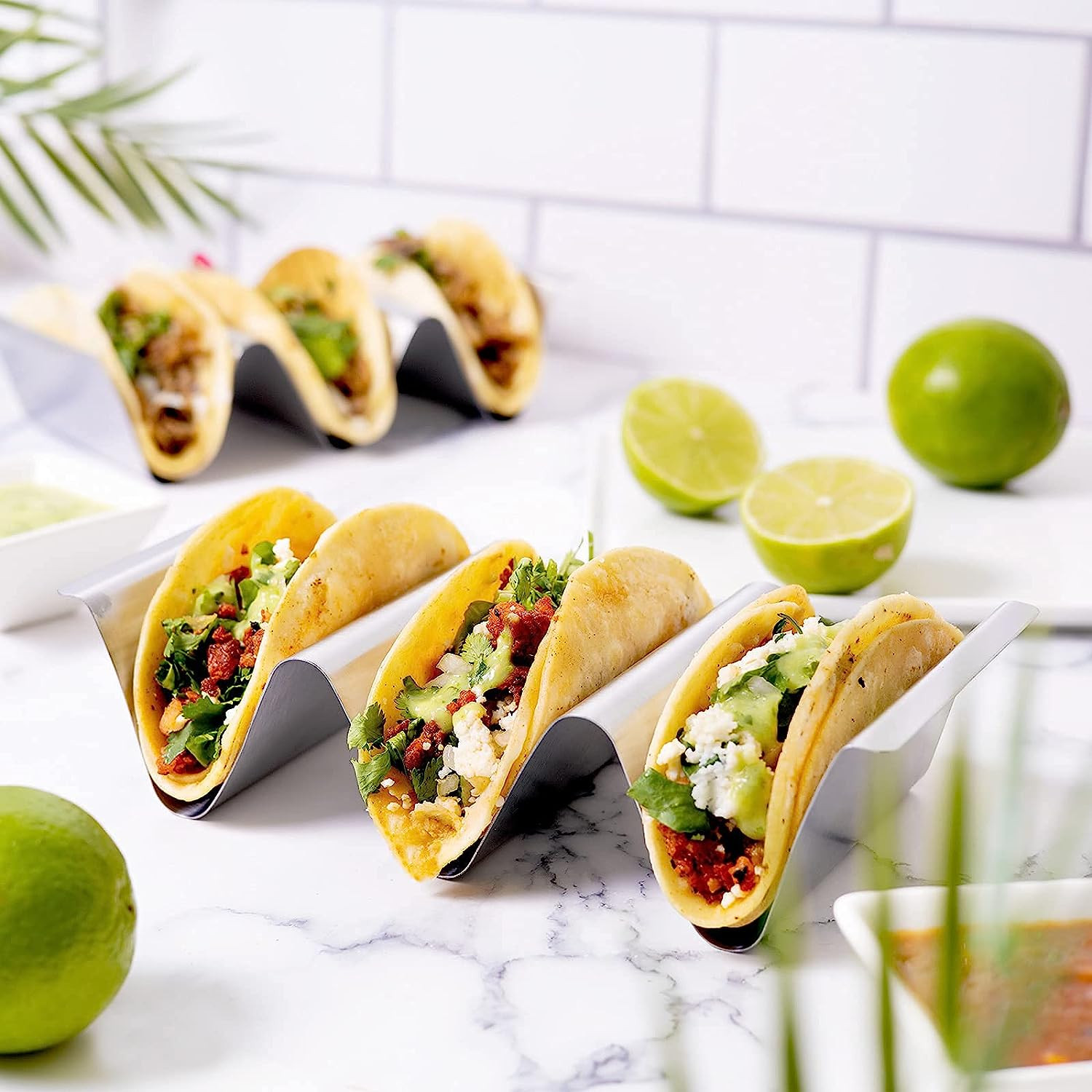 Stainless Steel Taco Holder , Stand Taco Holders Set of 12