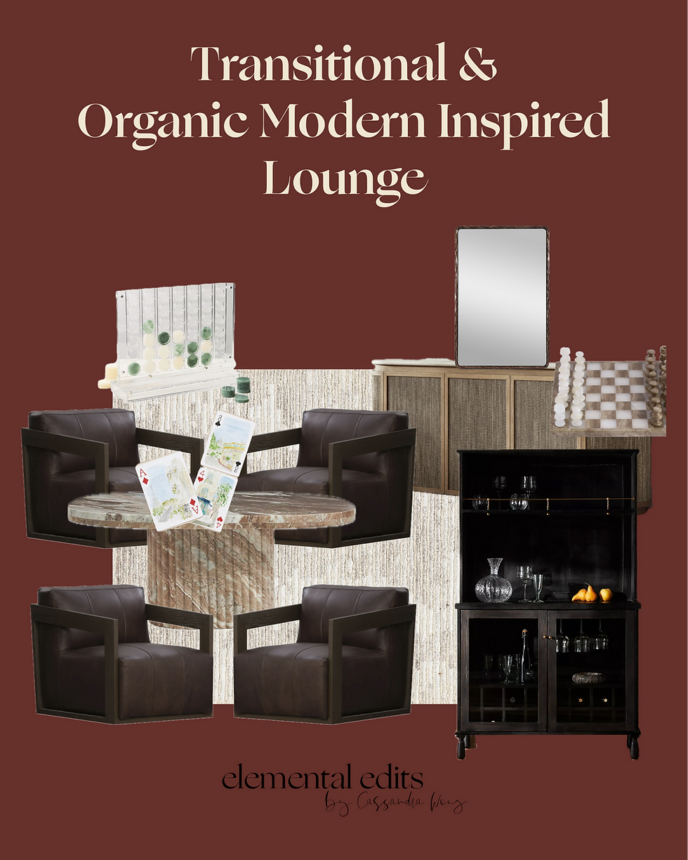 Transitional & Organic Modern Inspired Lounge/Game Room