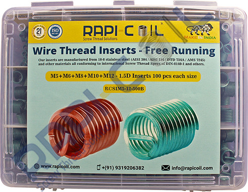 M5 M6 M8 M10 M12 (SET OF 500Pcs INSERTS) SS Metric Wire Thread Inserts ...