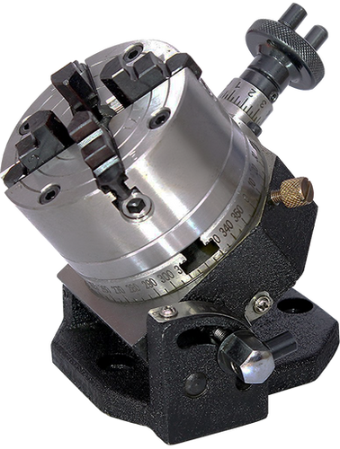 Assorts 3" Inches/ 80 Mm Tilting Rotary Table With Round Vice, 65 Mm 3 Jaws Self Centering Chuck Er20 Collet Adaptor M6 Clamp Kit Back Plate T Nuts Bolt - View #12