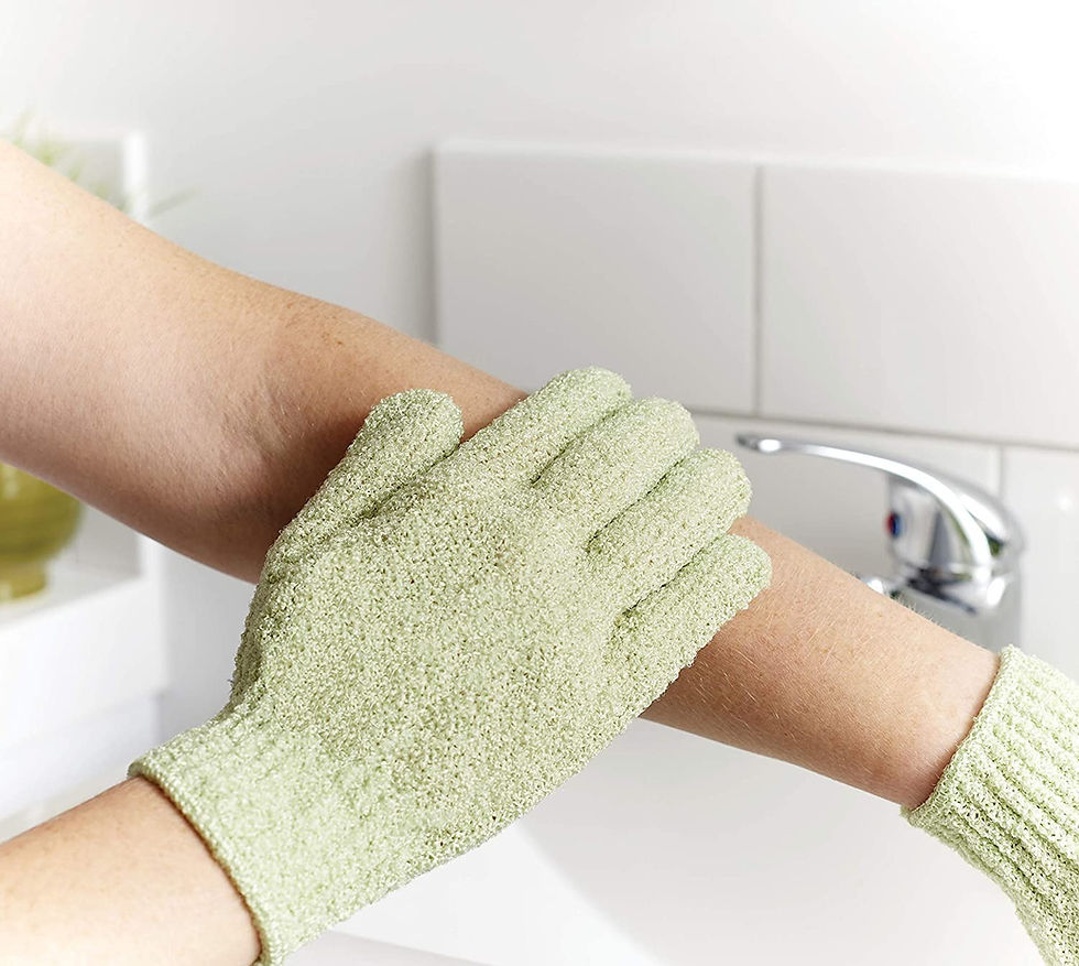 guante exfoliante plástico nylon