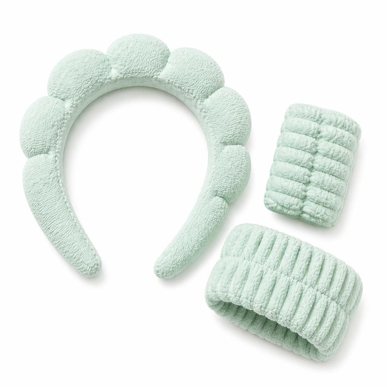 Spa Headband + Wrist Band Set