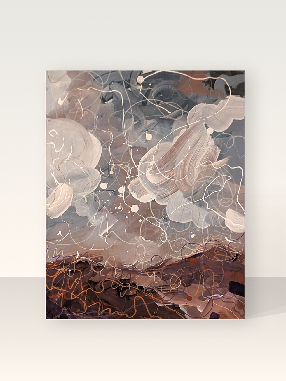 Passing Storm Abstract Landscape Painting