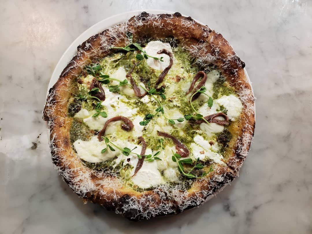White Pie with Anchovy and Salsa Verde