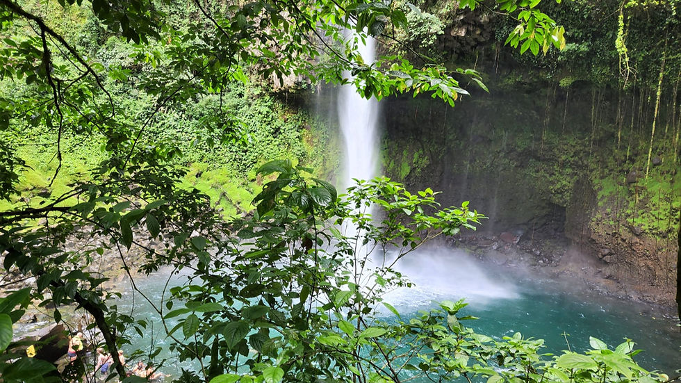 View of La Fortuna Waterfall from the platform