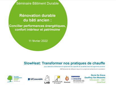 Notre présentation au séminaire Bruxelles Environnement sur la rénovation durable du bâti ancien !