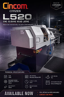 2000 Citizen Cincom L520-VII | 20mm | Y-Axis | Live Tooling | Iemca 3m Bar Feed