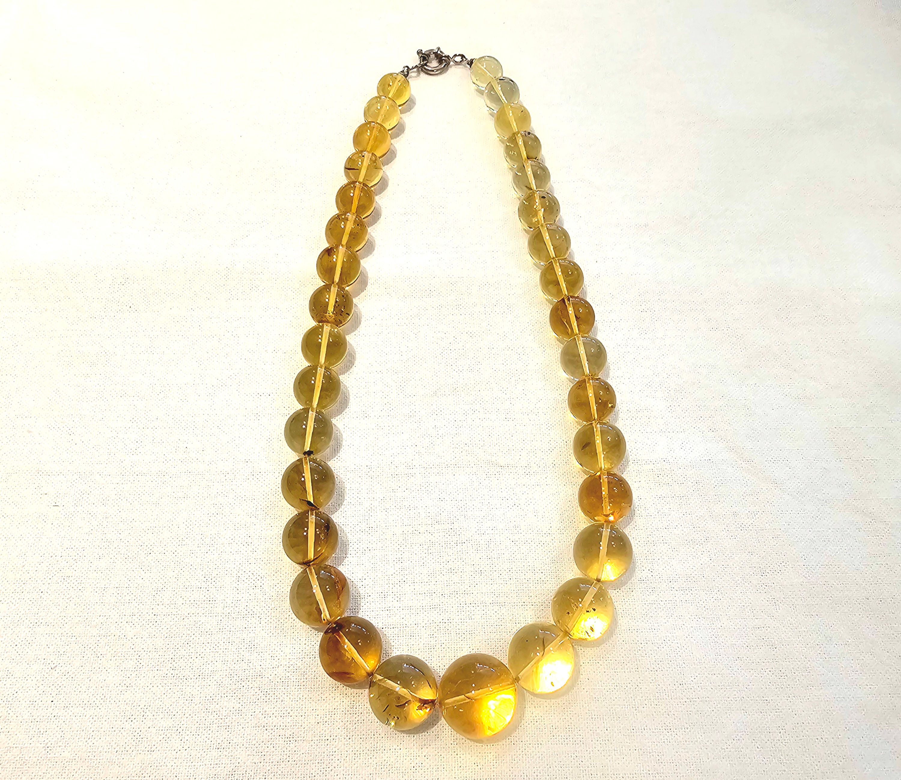 Large Bead Amber Necklace