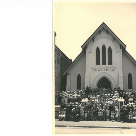1941 Church members posing on steps
