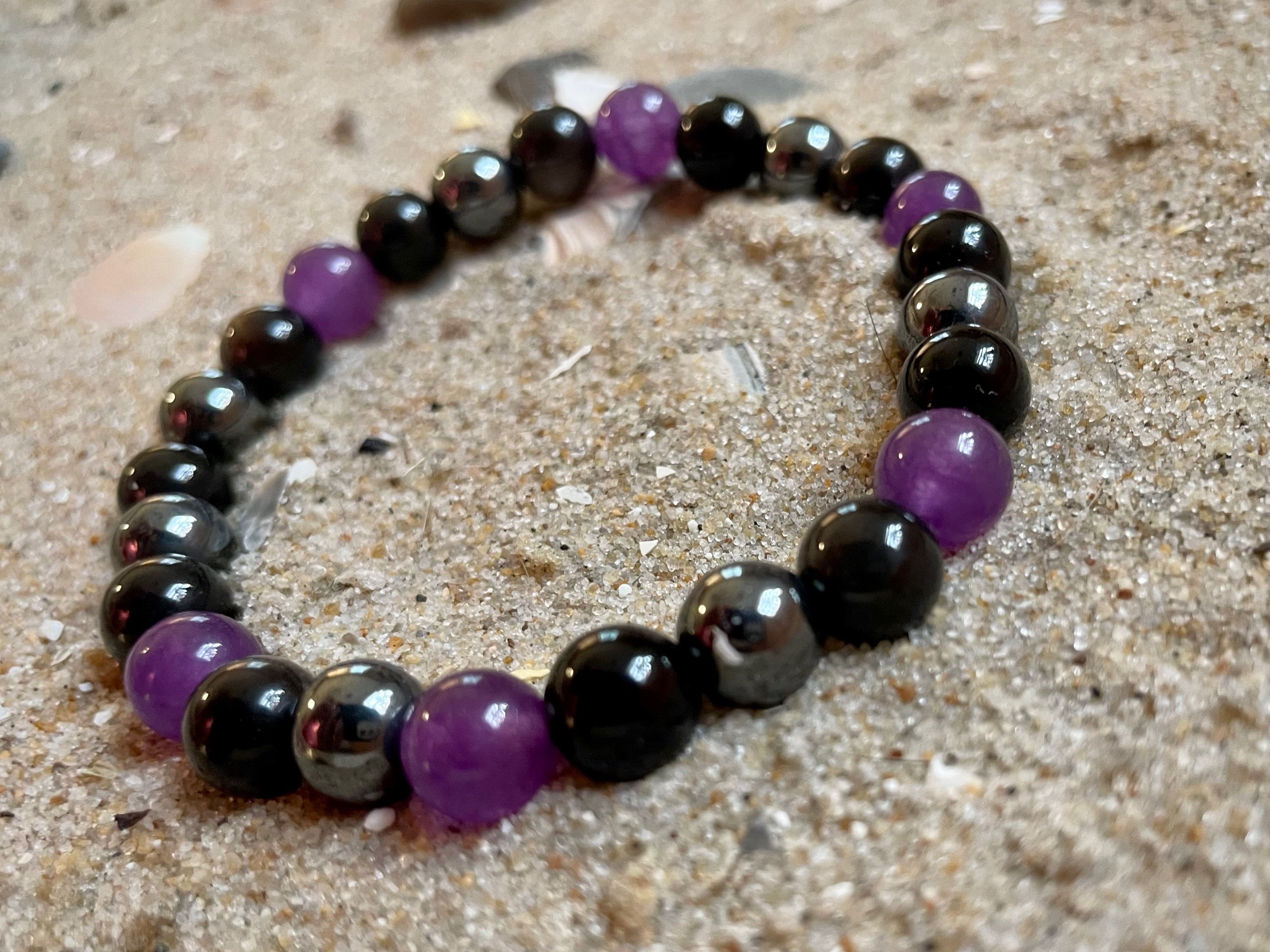 8mm Beaded Gemstone Bracelet 