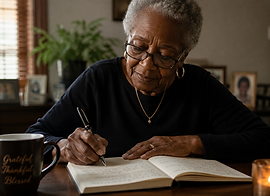 Elderly women writing.png