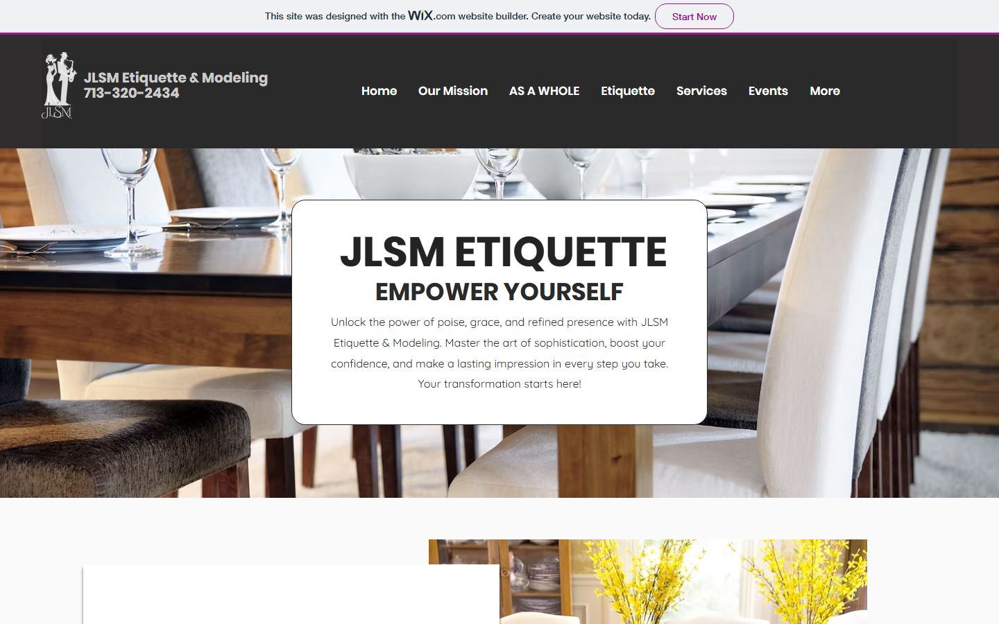 JLSM Etiquette website, built by Smart Media Shorts