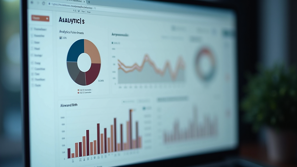 Close-up view of a website analytics dashboard on a computer screen