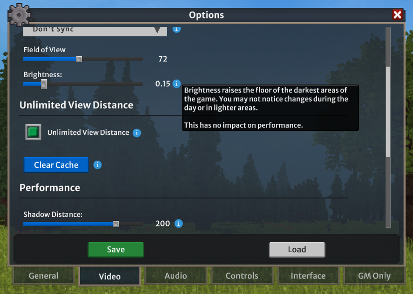 Added Tooltips to Certain Settings in Options Window