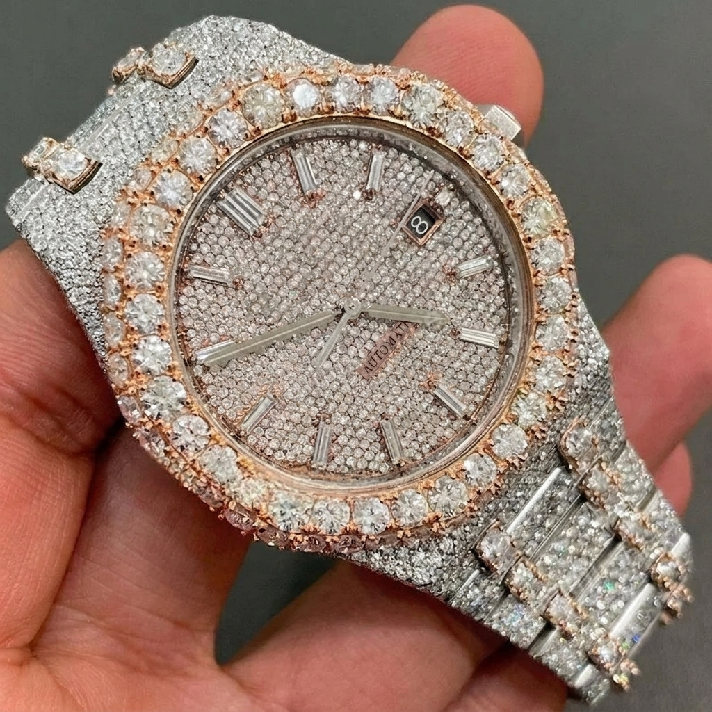 Hip Hop Custom Moissanite Diamond Iced Out Watch