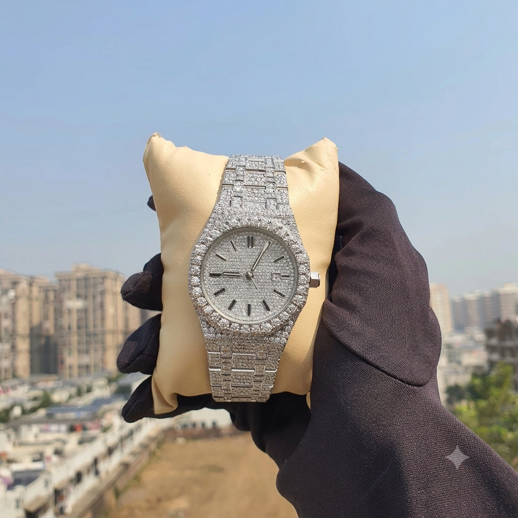 Iced Out Moissanite Custom Diamond Watch