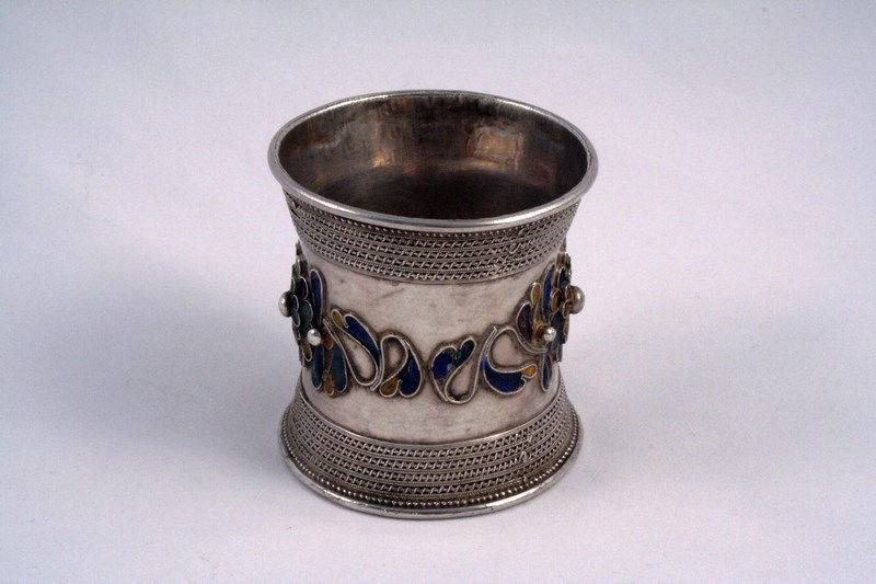 Thumbnail: JINGHPAW TRIBE ANTIQUE SILVER & ENAMEL BRACELET