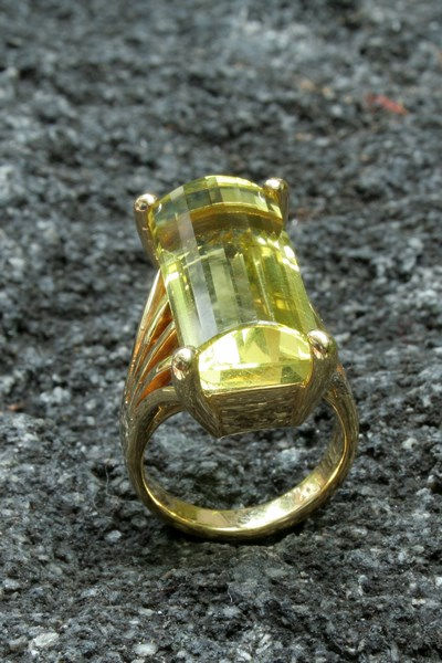 Thumbnail: LEMON QUARTZ & GOLD RING