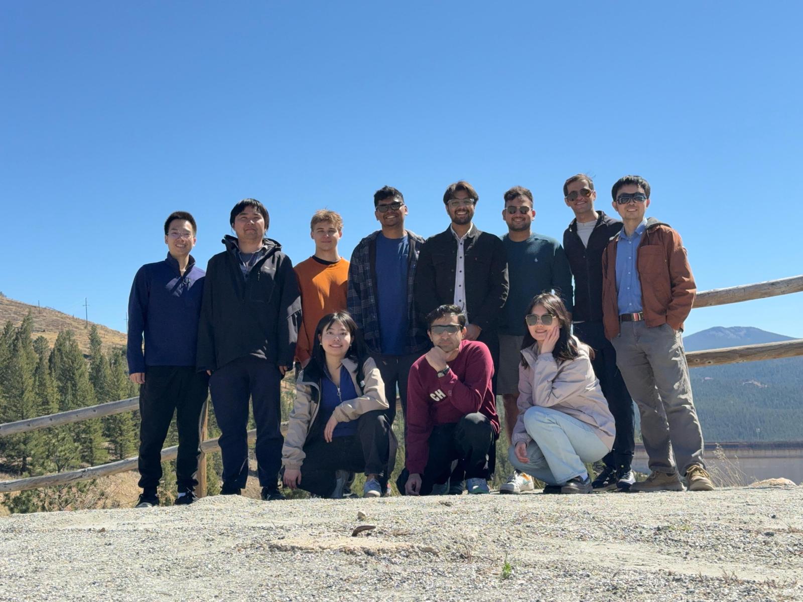 Cui Lab group at a picnic in the mountains