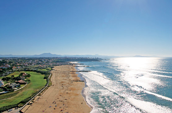 Plage d'Anglet, vue aérienne