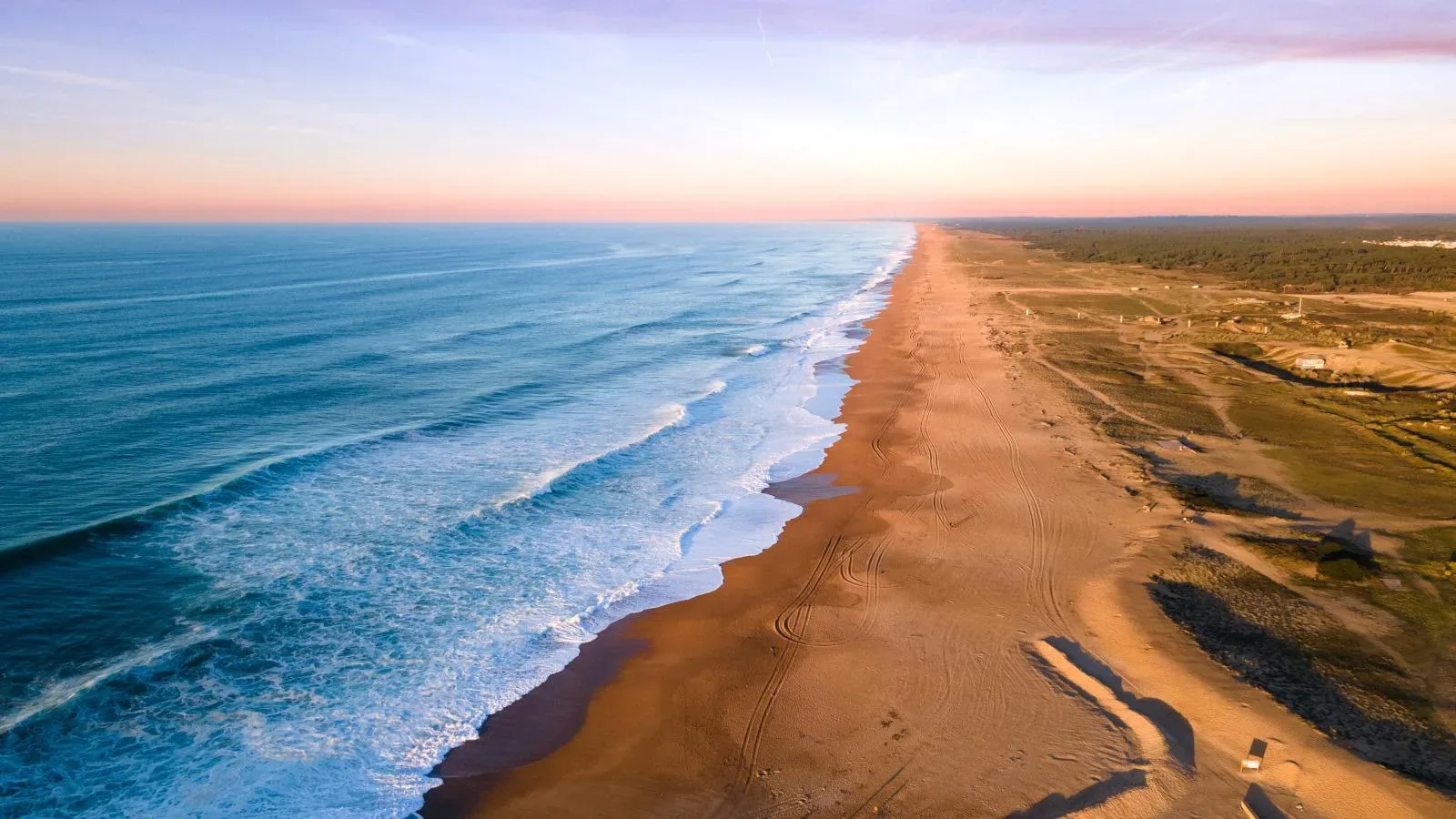 Plage d'Ondres au coucher du soleil