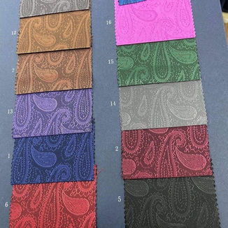High Quality, Bemberg Paisleys with High Sheen. Silver Paisley, Copper Paisley, Brown Paisley, Purple Paisley, Navy Paisley, Red Paisley, Royal Blue Paisley, Bubblegum Pink Paisley, Hot Pink Paisley, Barbie Pink Paisley, Green Paisley, Gray Paisley, Cranberry Paisley, Red Wine Paisley, Blood Red Paisley, Black Paisley.