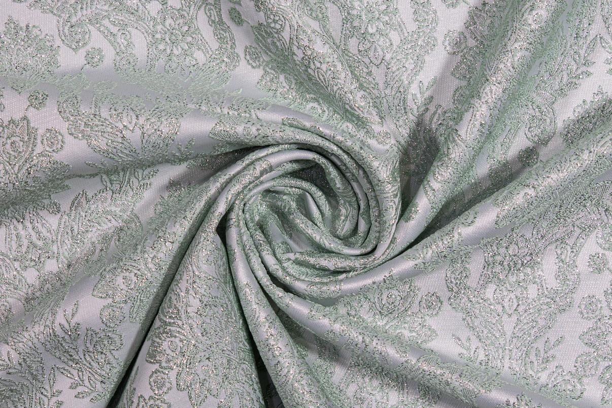 Pale sea foam floral brocade available for a custom hunt coat 