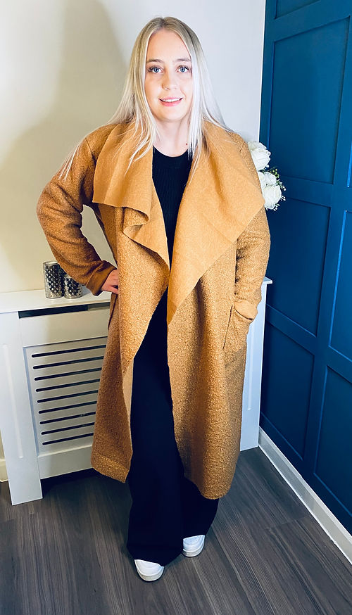 Brown waterfall coat clearance