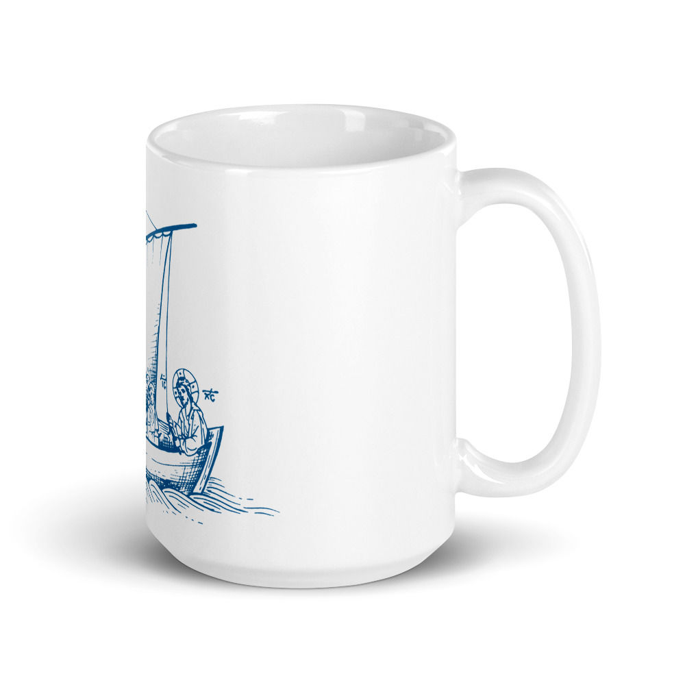 White glossy mug