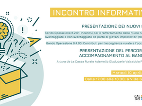 Incontro informativo per illustrare i nuovi bandi