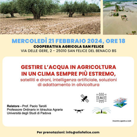 Incontro formativo: gestire l'acqua in agricoltura in un clima sempre più estremo