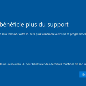 Votre PC Windows 7 ne bénéficie plus du support à partir du 14 janvier 2020