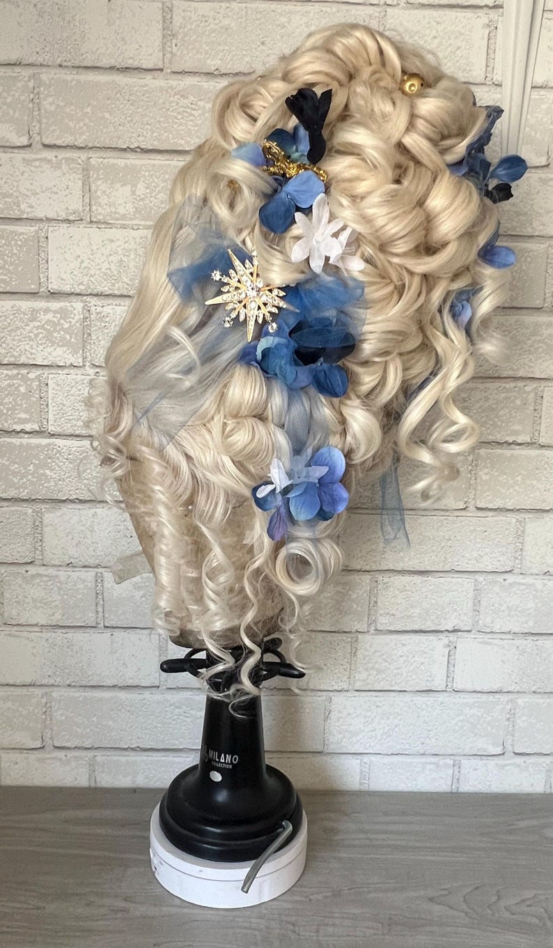 Sky High 18th Century Human Hair Wig | Queen Elizabeth Rococo 24"