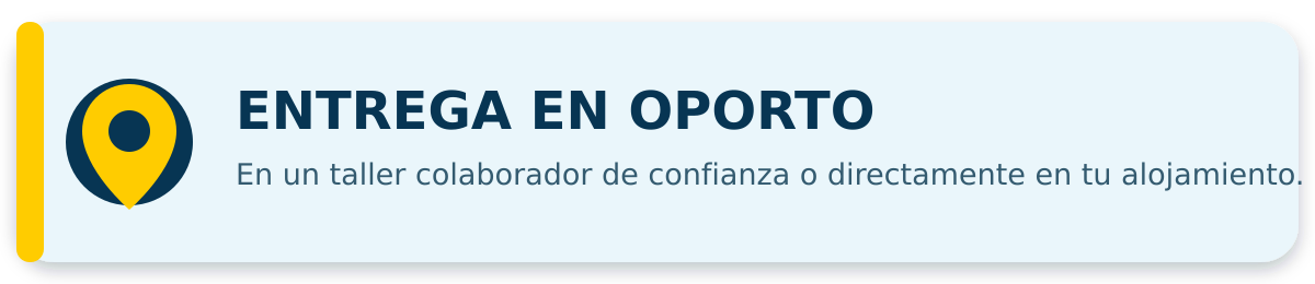 Entrega en tienda colaboradora o alojamiento en Oporto