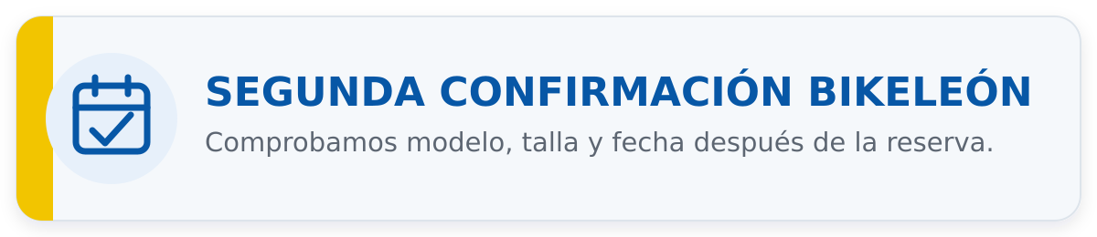 Confirmación de disponibilidad BikeLeón