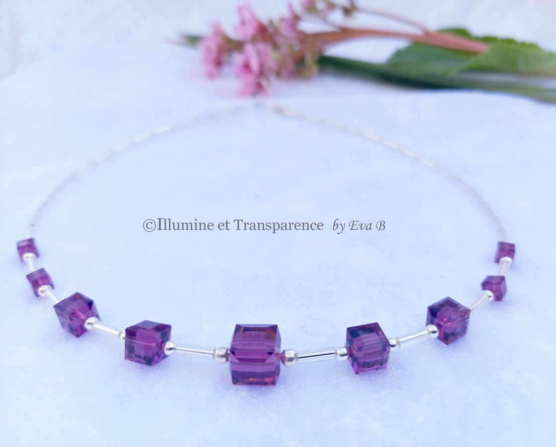 Collier "Cubes" Améthyste