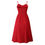 Thumbnail: Women's Boho Spaghetti Strap Button Down Swing Midi Beach Dress red