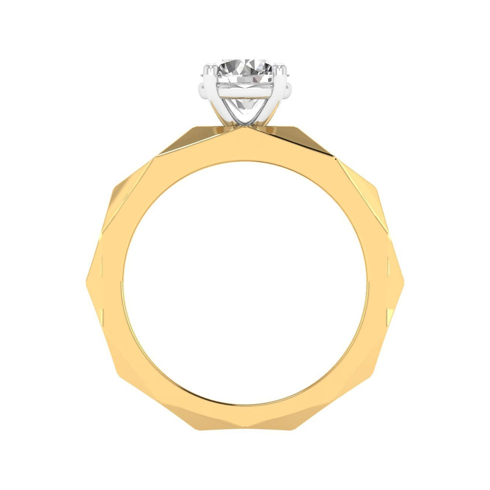 Solitaire Engagement Ring 0.86 Carat TW of Lab Grown Diamond in 14kt Yellow Gold