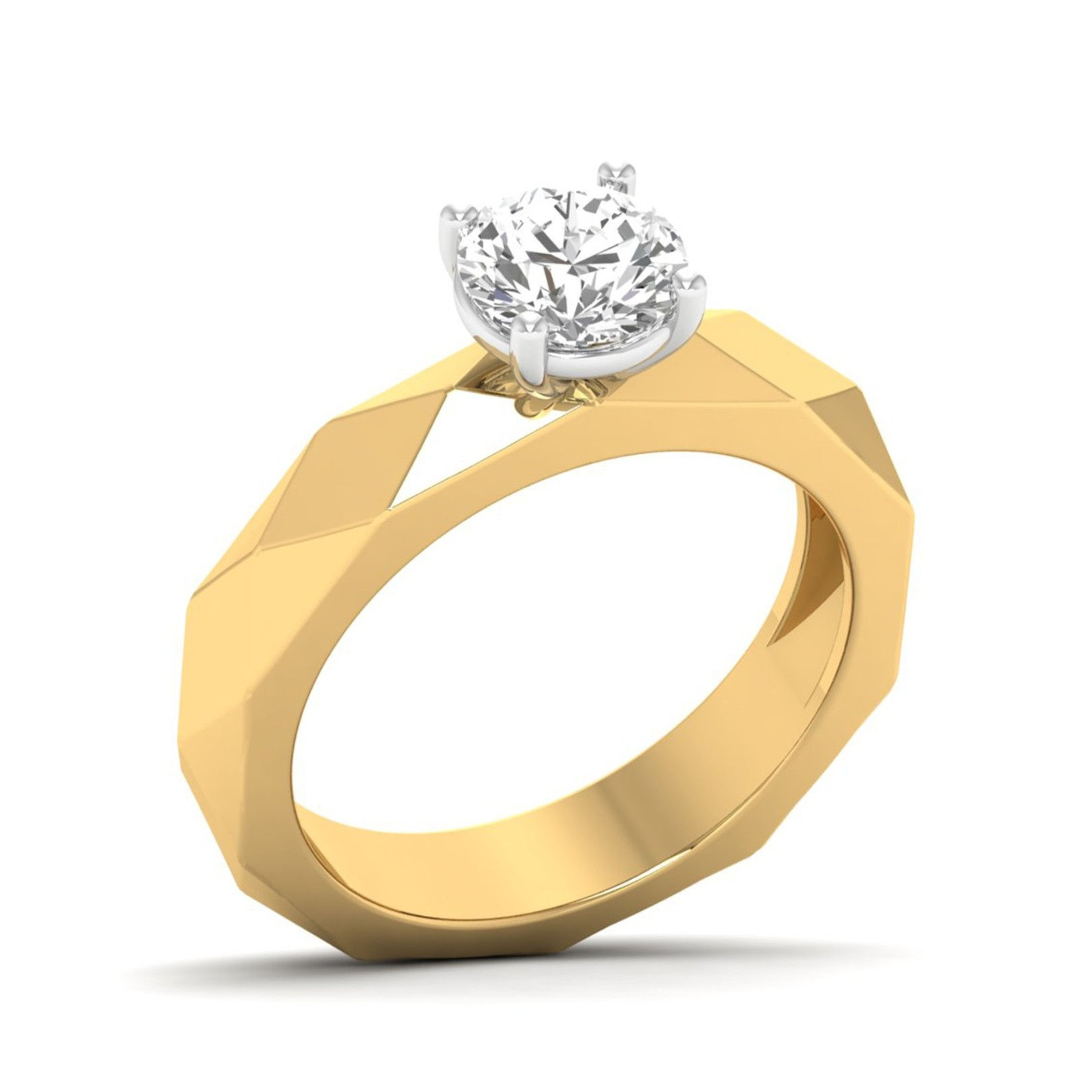 Solitaire Engagement Ring 0.86 Carat TW of Lab Grown Diamond in 14kt Yellow Gold