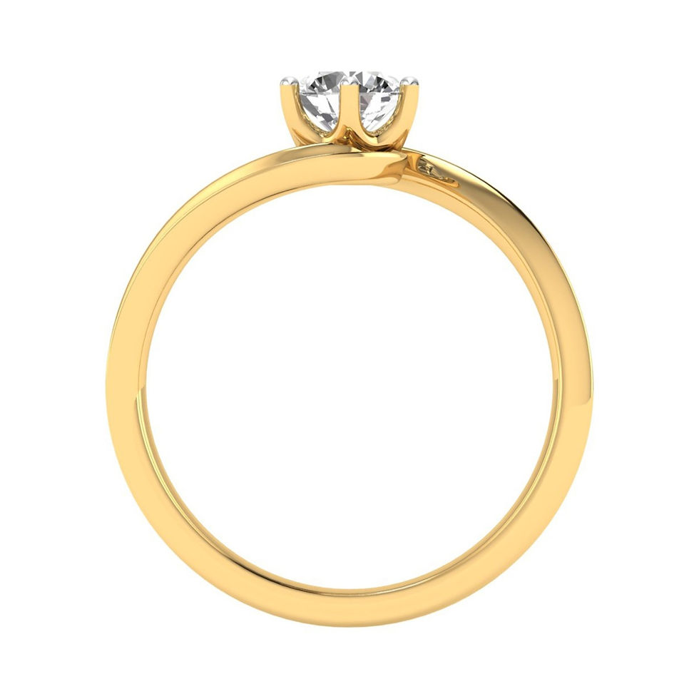 Solitaire Engagement Ring 0.53 Carat TW of Lab Grown Diamond in 14kt Yellow Gold