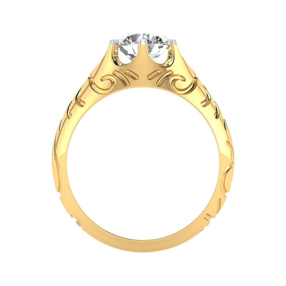 Solitaire Engagement Ring 1.52 Carat TW of Lab Grown Diamond in 14kt Yellow Gold