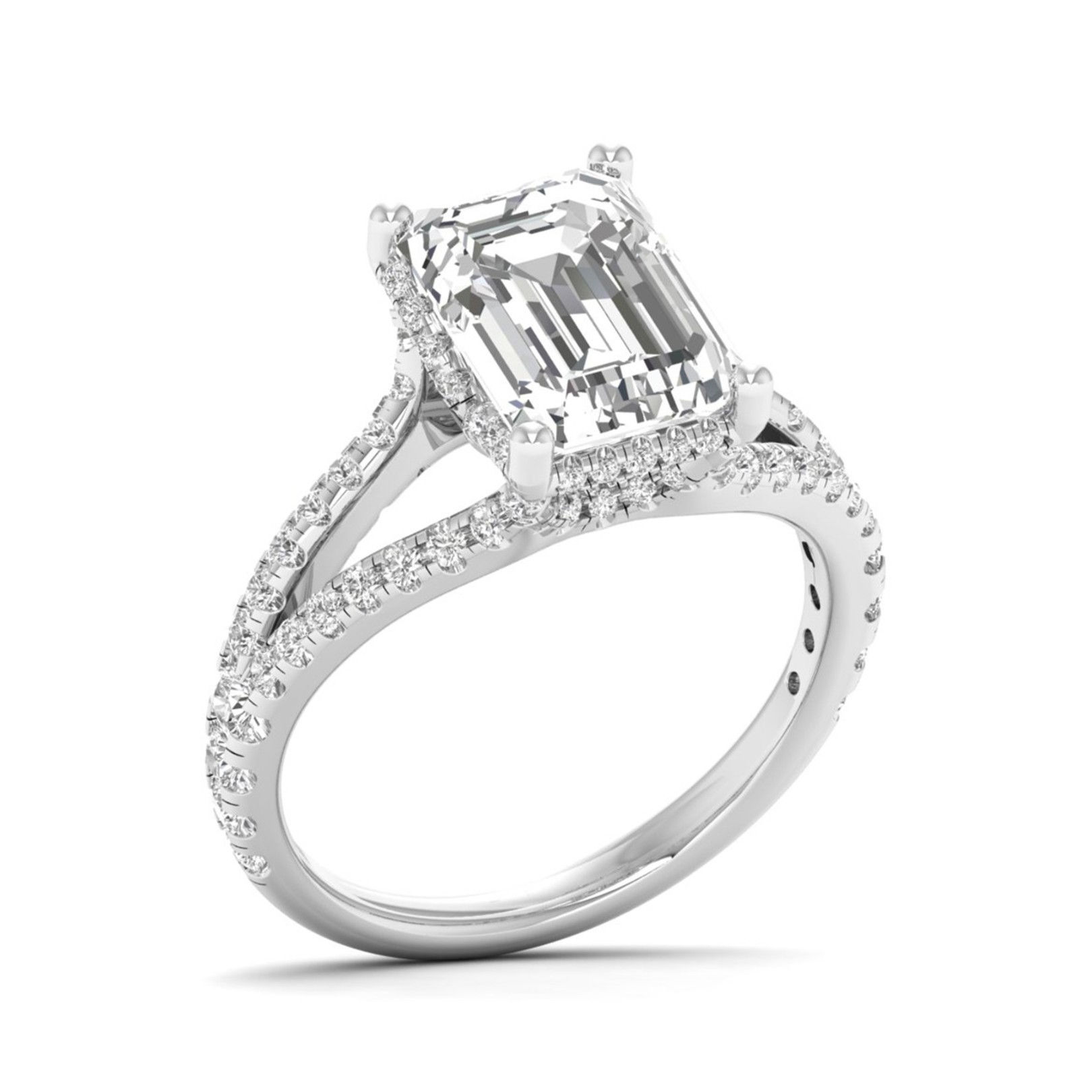 Halo Engagement Ring 4.33 Carat TW of Lab Grown Diamond in 14kt White Gold