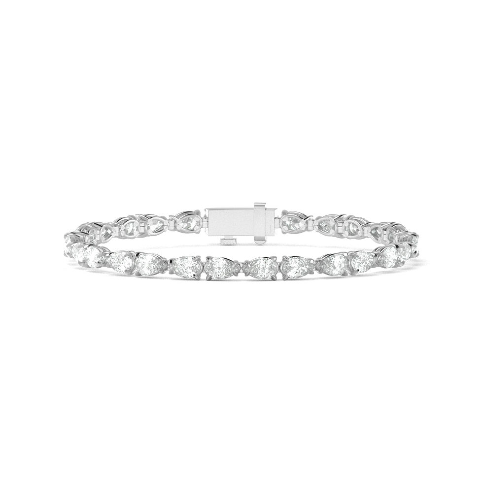 Diamond Bracelet 9.77 Carat TW of Lab Grown Diamond in 18kt White Gold
