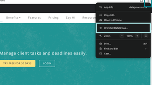 How to reinstall the DataGrows app