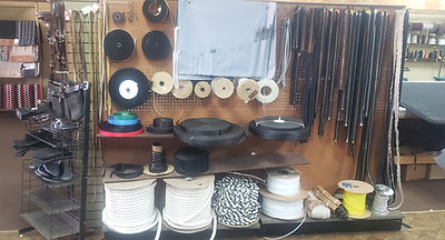 Retail sale of fabric, hardware and accessories needed for tarps, upholstery and saddlery