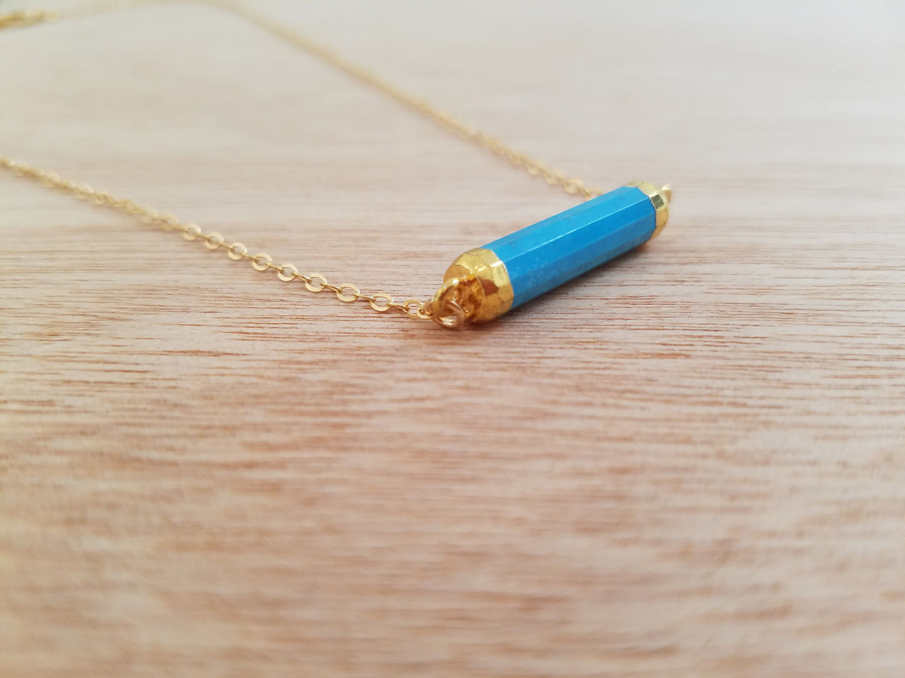 Dyed Turquoise Barrel Necklace