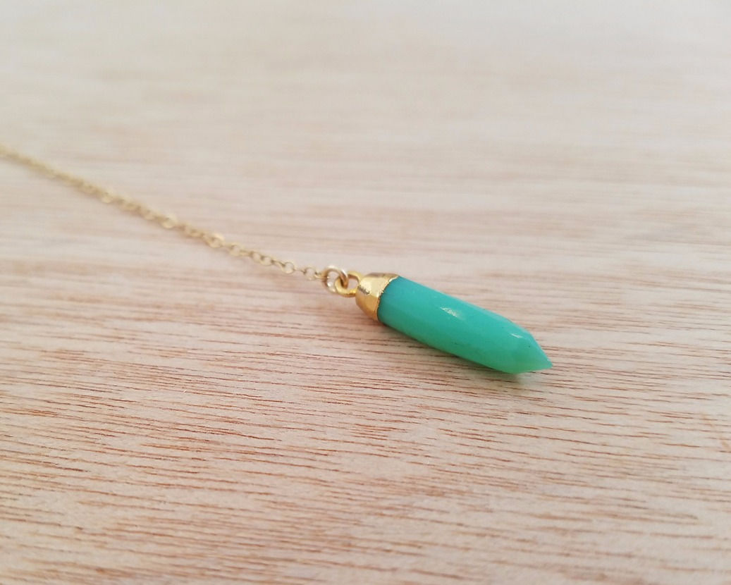 Green Chalcedony Lariat Necklace