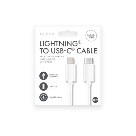 Lightning to Type-C White Cable 1M