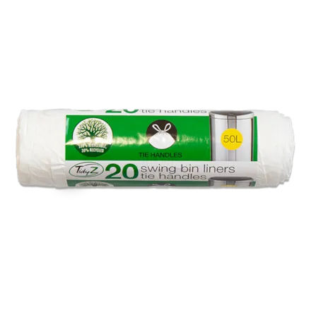Swing Bin Liners 50L T/Hand 20pk